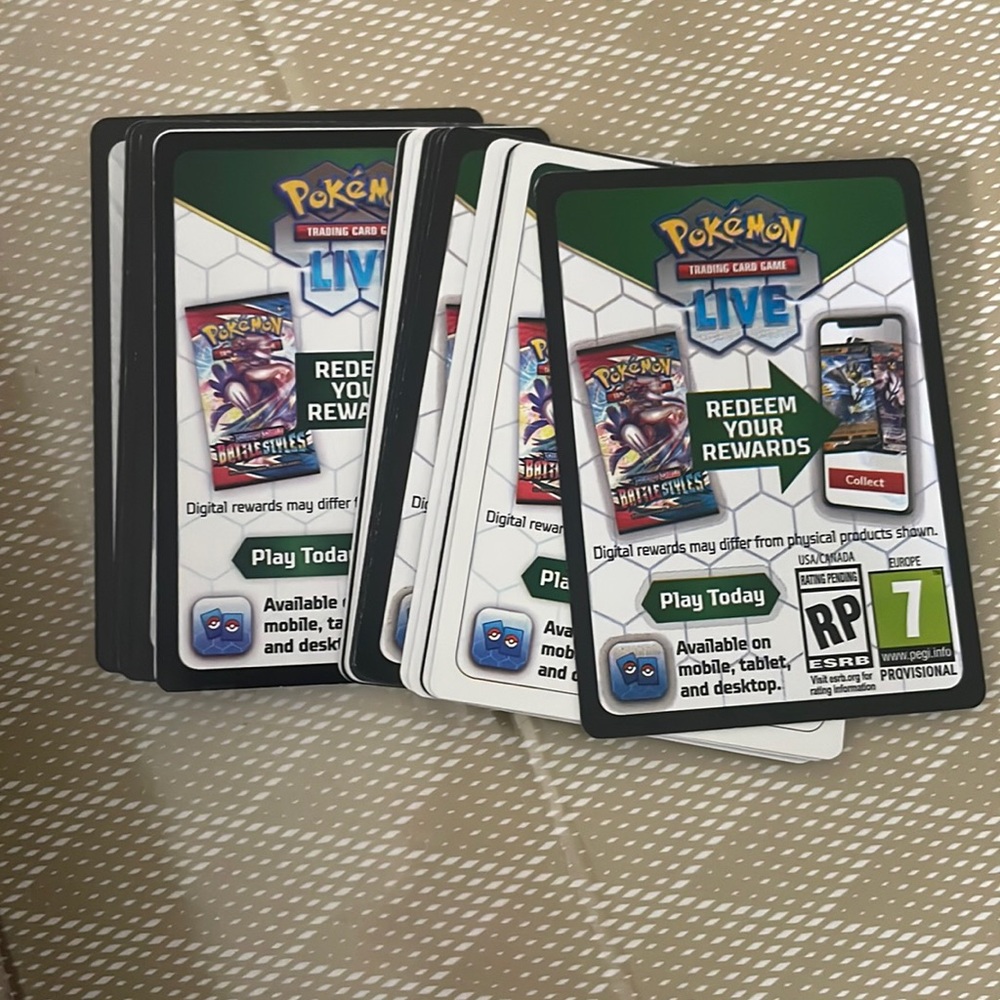 23 code cards Pokémon tcg